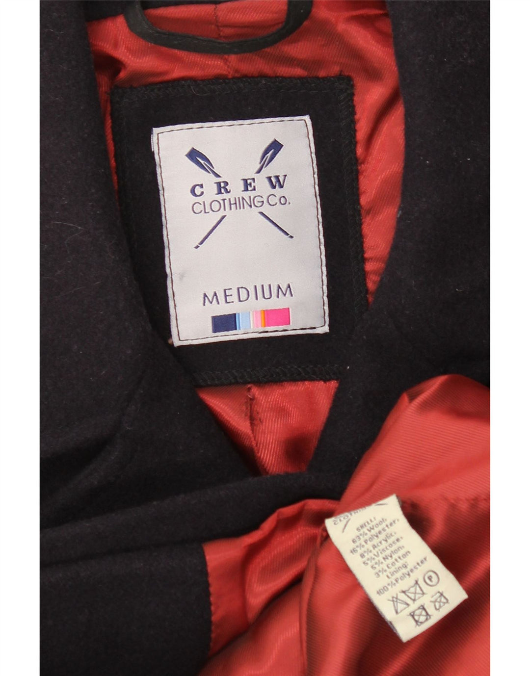 Crew Clothing Mens Pea Coat UK 38 Médio Azul Marinho