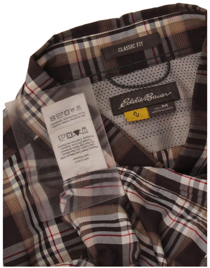 Camisa masculina Eddie Bauer Classic Fit de algodão xadrez marrom médio