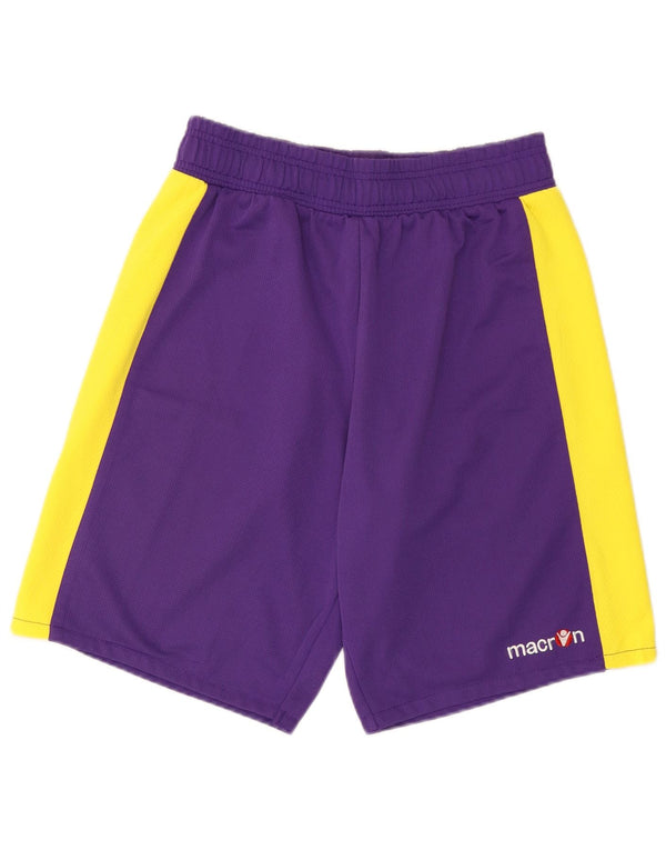 Macron Mens Sport Shorts Médio Roxo Colourblock Poliéster
