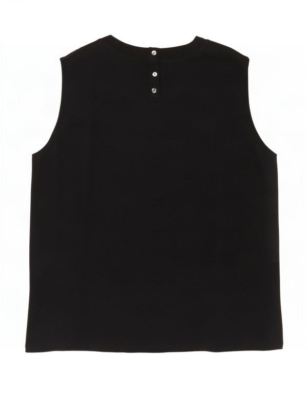 Blusa feminina sem mangas de fim de semana Max Mara Reino Unido 16 grande preta