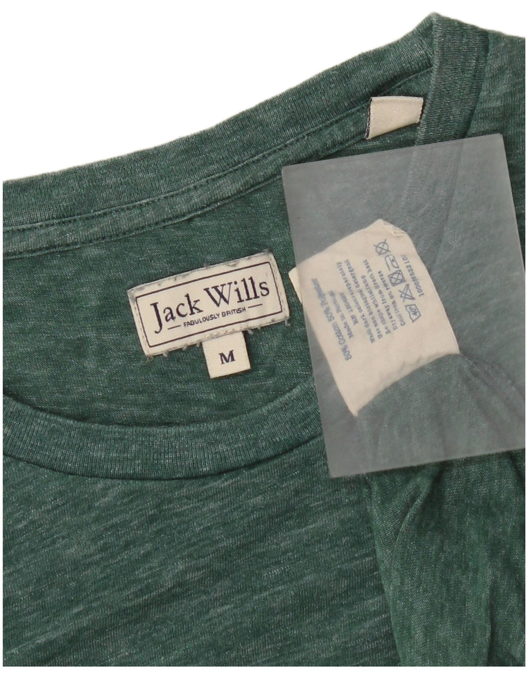 Jack Wills Camiseta masculina de algodão manchado verde médio