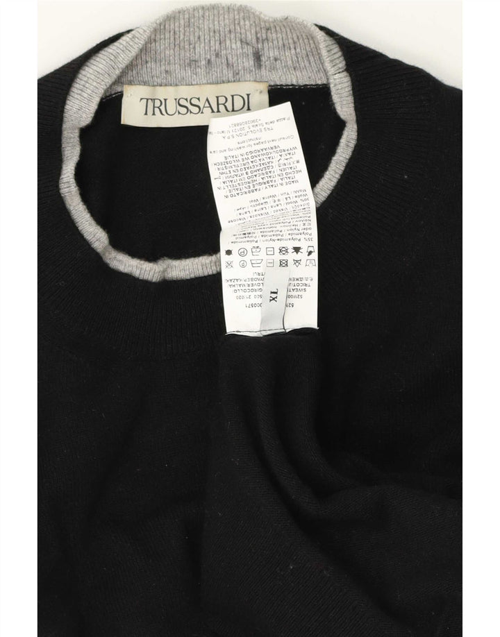 Suéter masculino Trussardi com gola redonda XL preto poliamida