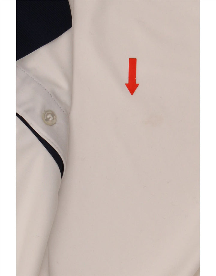 Adidas Mens Polo Shirt XL Branco Colorblock Poliéster