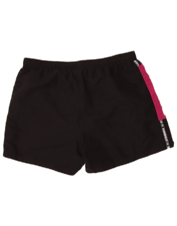 Umbro Mens Graphic Sport Shorts Médio Preto Colourblock Poliéster