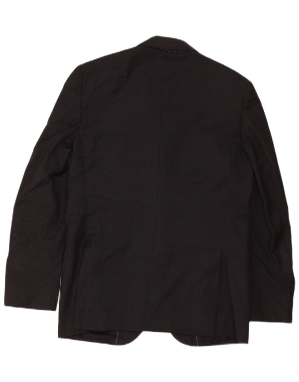Jaqueta blazer masculina Massimo Dutti com 2 botões UE 52 grande lã preta