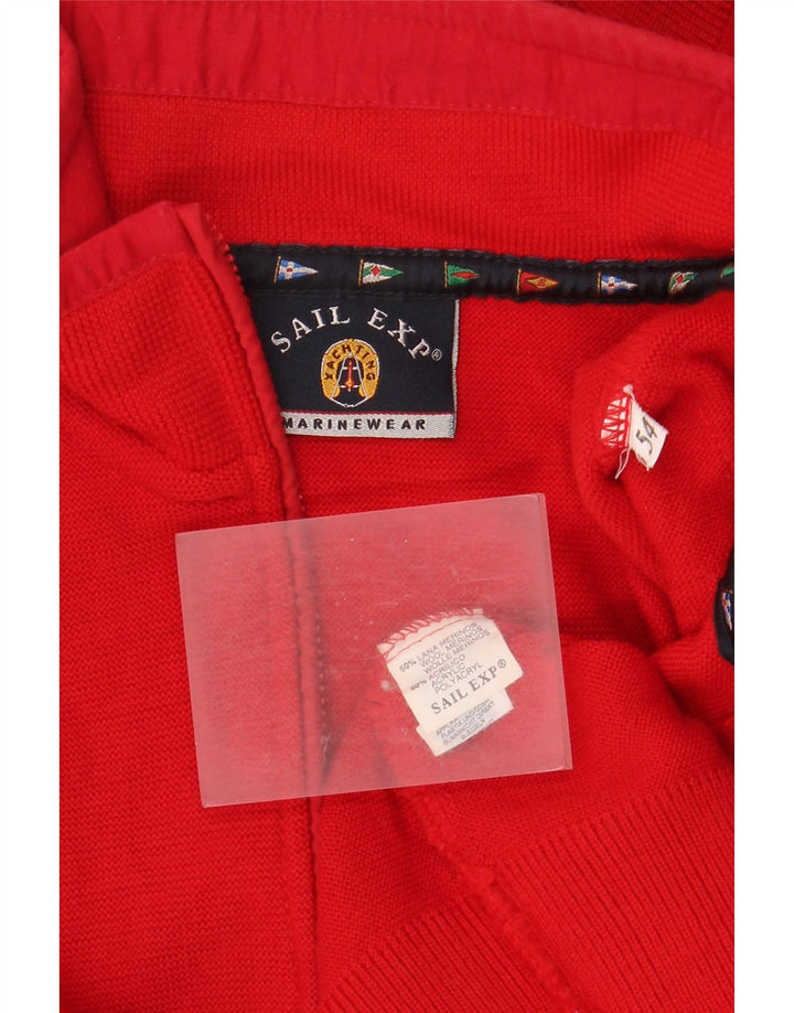 Sail Exp Suéter masculino com zíper e pescoço IT 54 XL lã vermelha