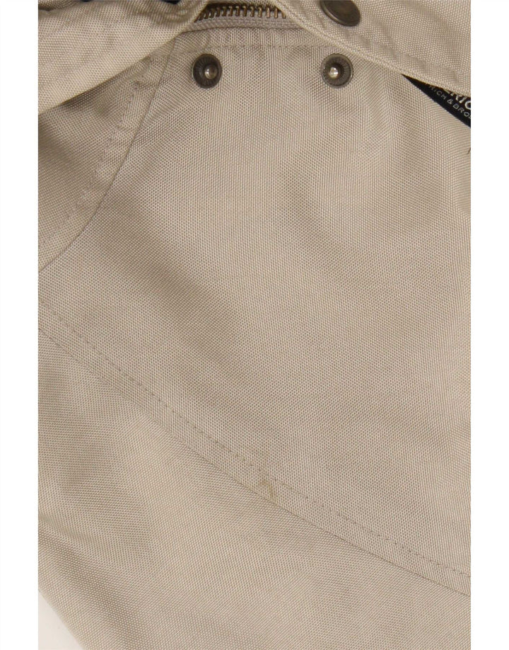 Jaqueta bomber masculina Woolrich com capuz Reino Unido 38 nylon bege médio