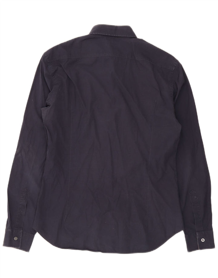 Camisa Burberry masculina BRIT grande algodão azul marinho