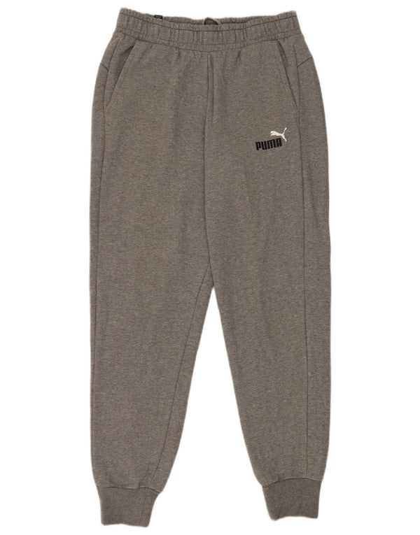 Calça de treino masculina Puma Joggers cinza médio algodão
