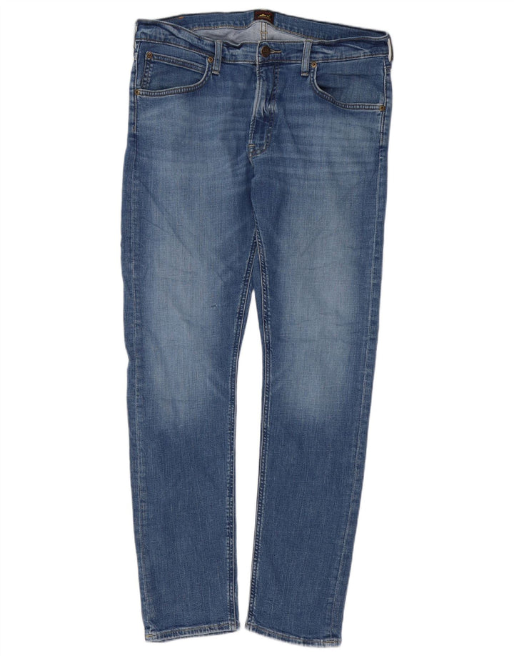 Lee Mens Slim Jeans W34 L32 Azul Algodão