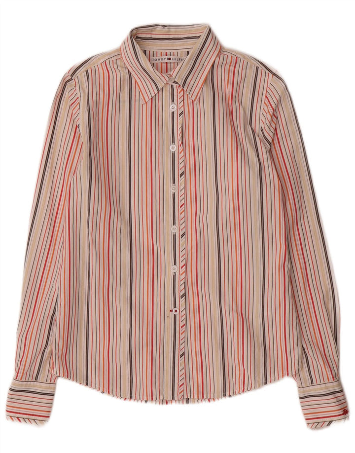 Camisa feminina TOMMY HILFIGER EUA 6 algodão listrado multicolorido médio