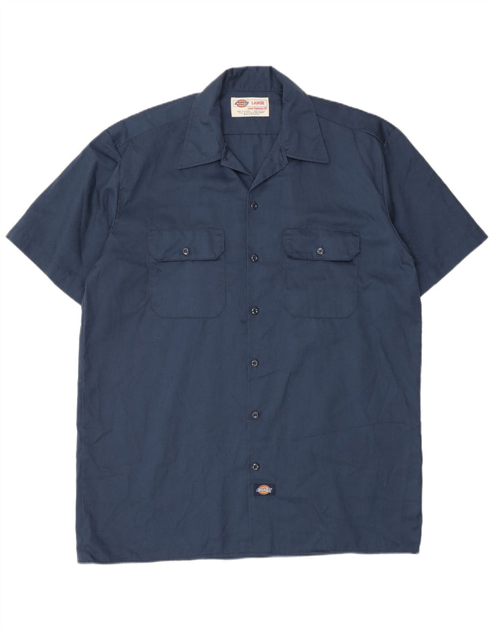Camisa masculina de manga curta Dickies grande poliéster azul marinho