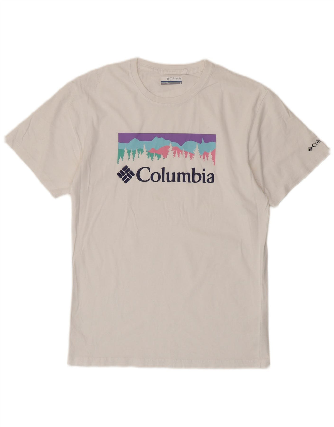 Camiseta Columbia Masculina Graphic Top Pequeno Algodão Branco