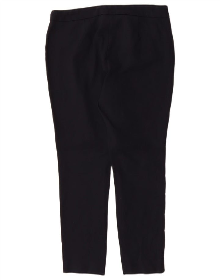 Calças cortadas femininas Marks & Spencer UK 12 médio W30 L25 azul marinho