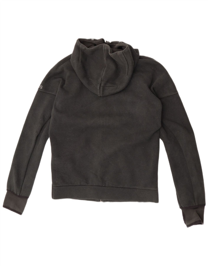Suéter Adidas Masculino Graphic Zip com Capuz Pequeno Poliéster Preto