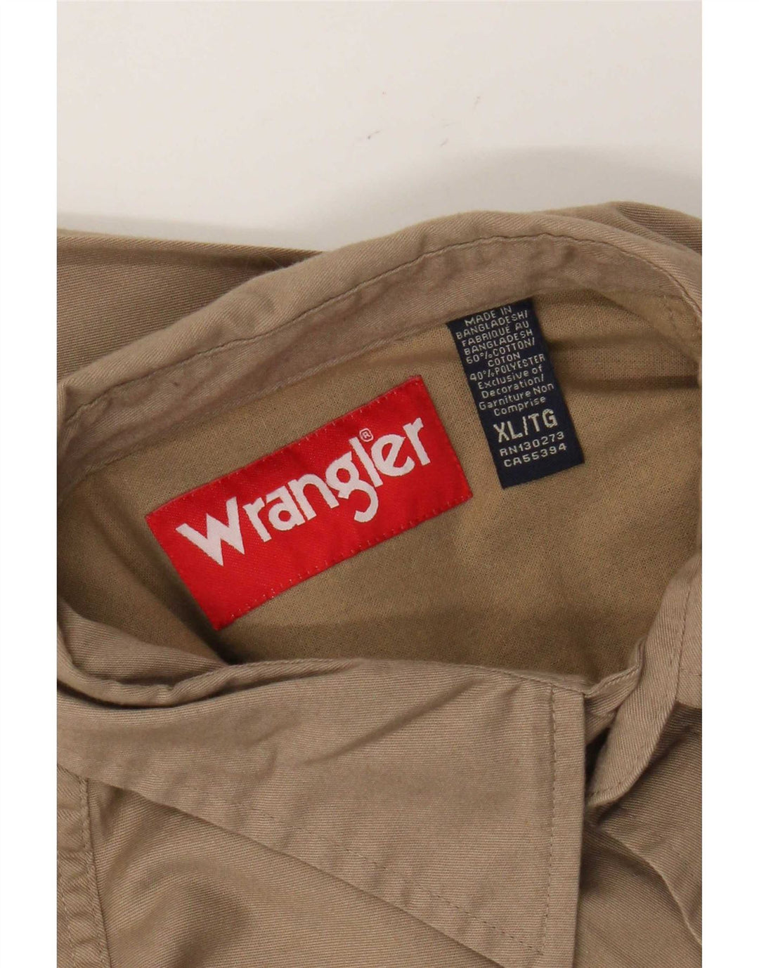 Camisa masculina Wrangler XL algodão bege