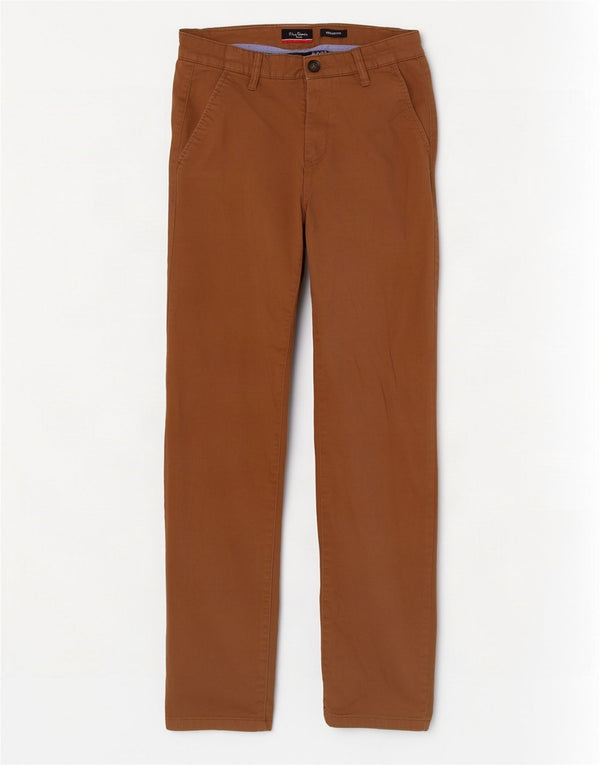 Calça Chino Masculina Pierre Cardin Regular Fit W30 L30 Poliéster Bege