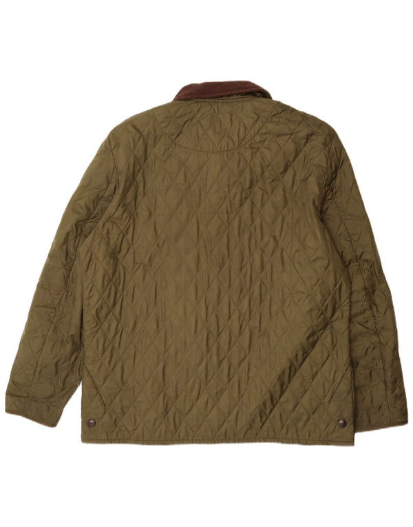 Jaqueta acolchoada masculina Barbour UK 42 XL Khaki Colourblock