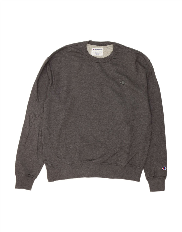 CHAMPION Moletom Masculino Jumper Grande Algodão Cinza