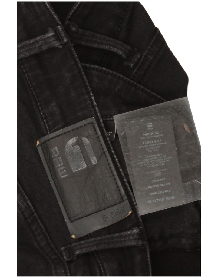 G-STAR Masculino Revend Jeans Skinny W32 L34 Algodão Preto