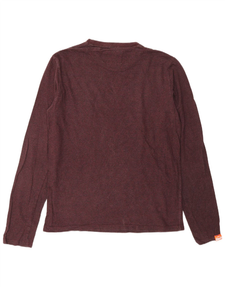 Top masculino SUPERDRY manga comprida grande Borgonha