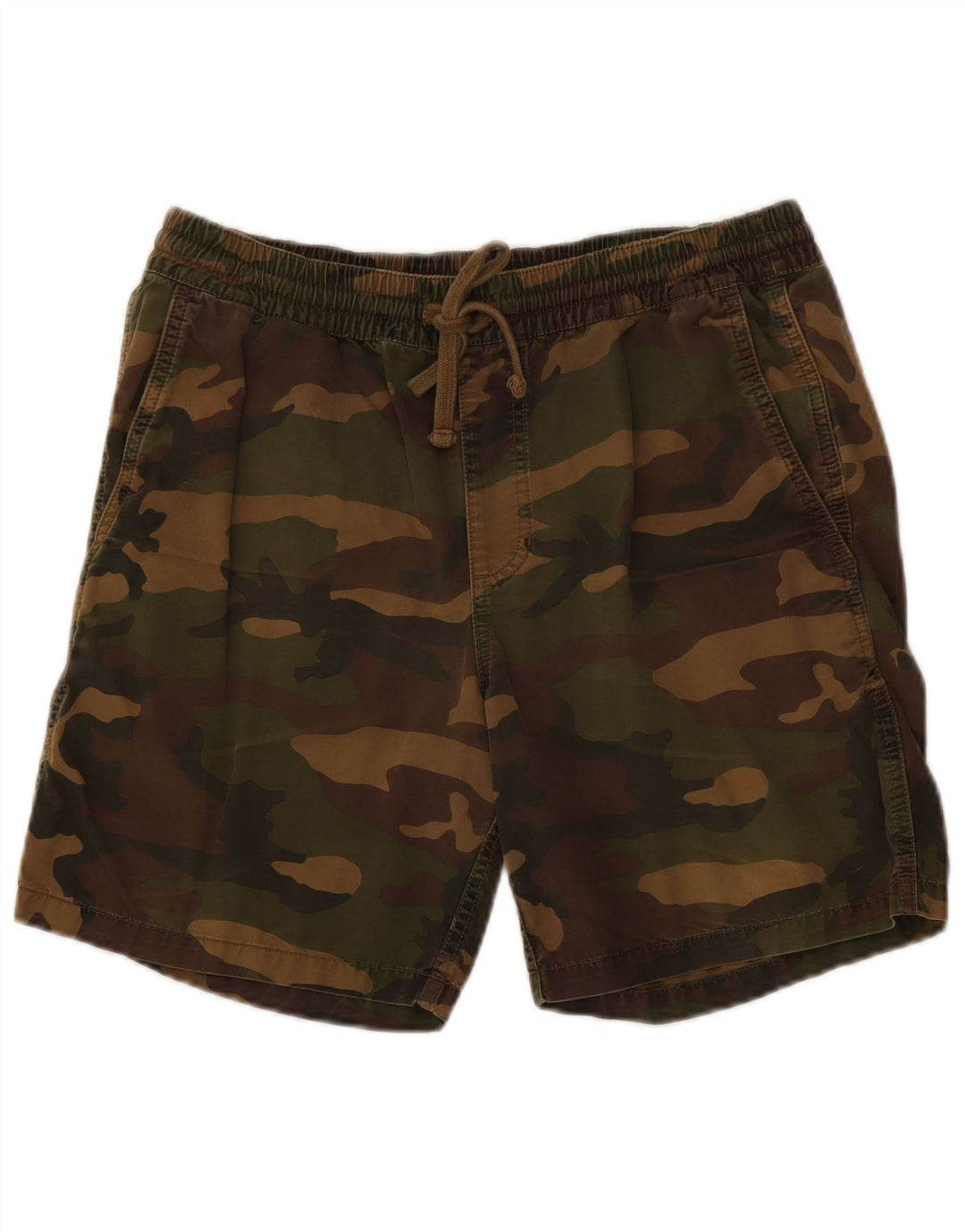 VANS Mens Chino Shorts Médio W30 Cáqui Camuflagem Algodão