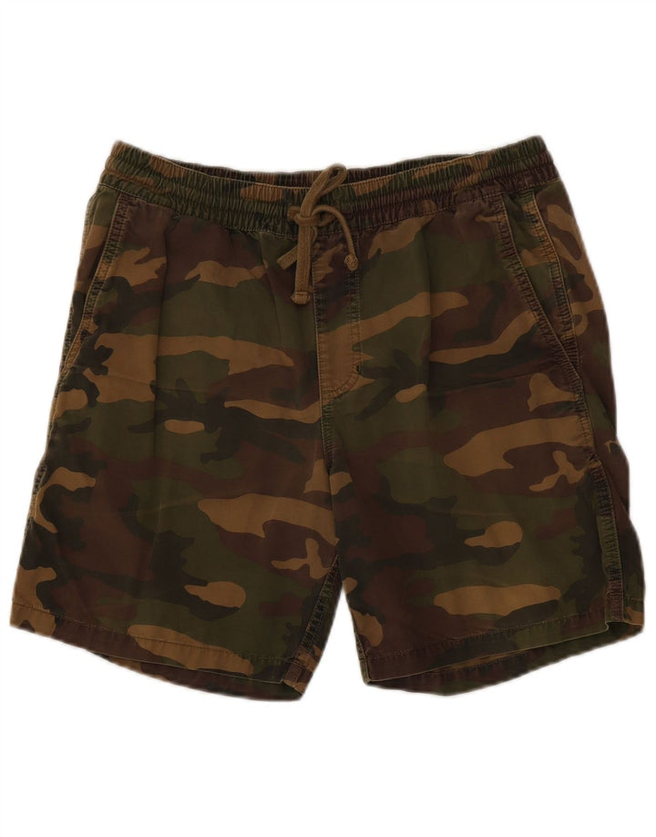 VANS Mens Chino Shorts Médio W30 Cáqui Camuflagem Algodão