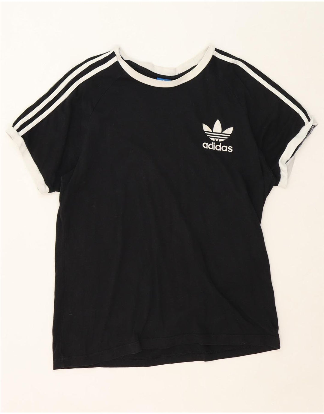 Adidas Mens Camiseta Top Médio Preto Colorblock Poliéster