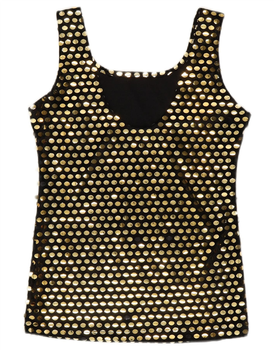 Blusa sem mangas feminina vintage Top UK 10 poliéster preto pequeno