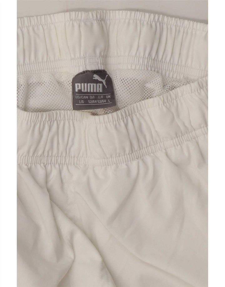 Shorts esportivos masculinos Puma grandes brancos