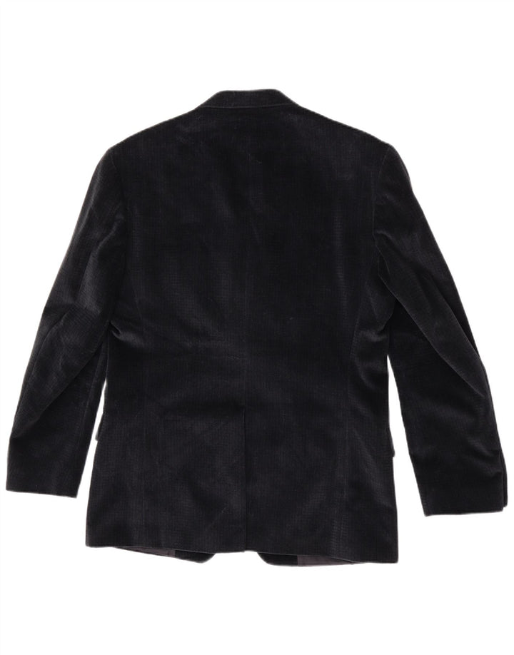Jaqueta blazer masculina RETRO com 4 botões de veludo IT 48 algodão azul marinho médio
