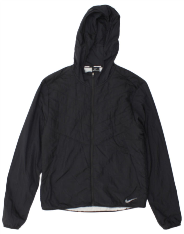 Jaqueta acolchoada com capuz Nike Womens UK 10 pequena preta nylon