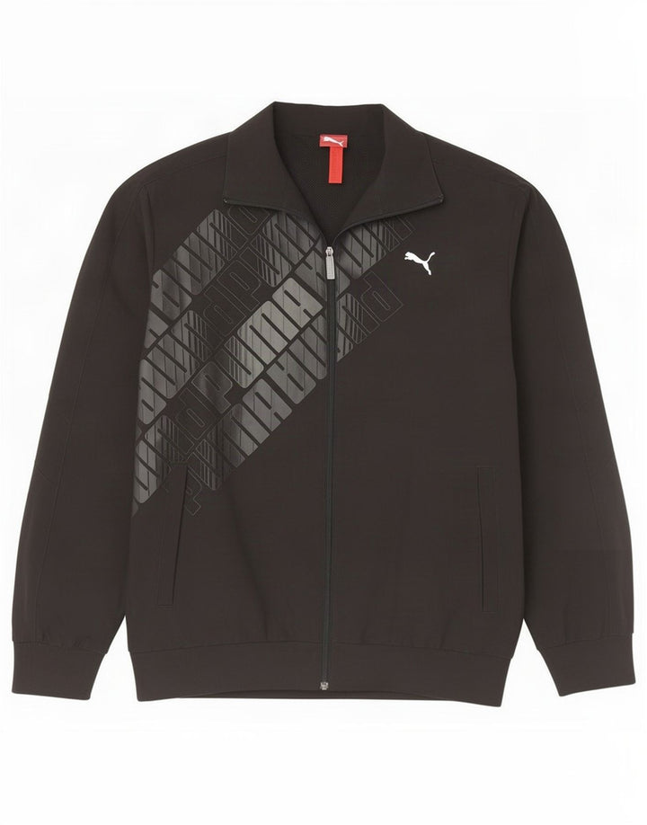 Puma Mens Graphic Tracksuit Top Jaqueta Grande Poliéster Preto