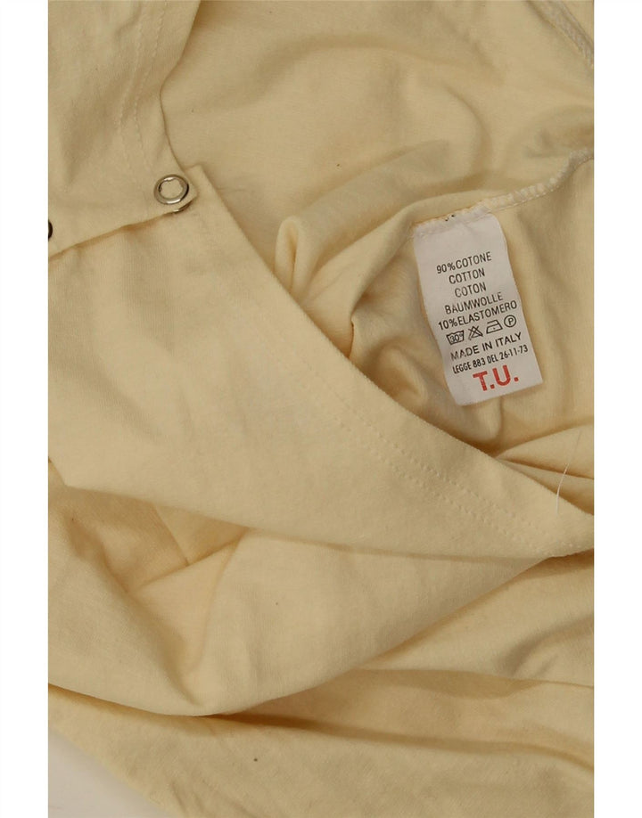 Body feminino vintage UK 10 pequeno algodão bege