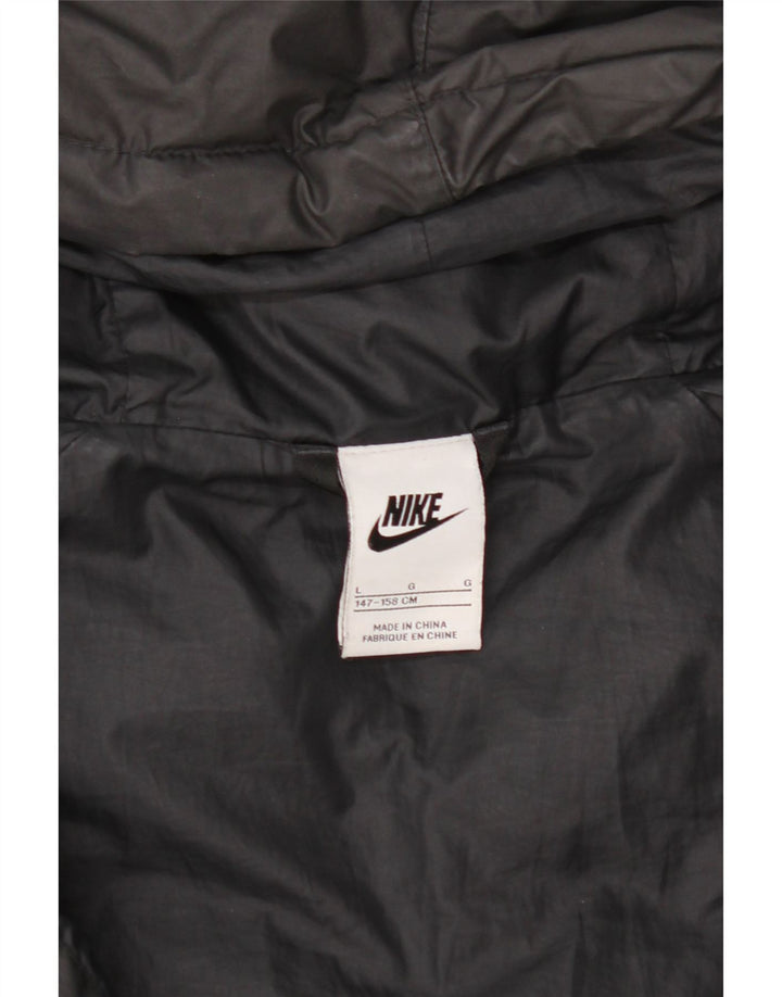 Jaqueta acolchoada com capuz Nike Boys 12-13 anos grande poliéster preto