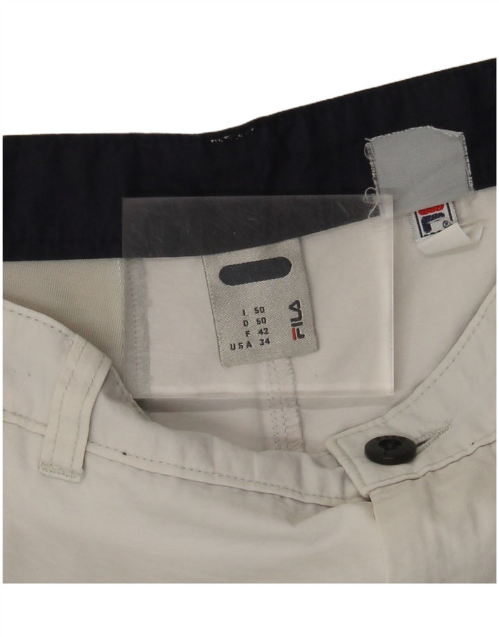Fila Mens Cargo Shorts IT 50 Grande W32 Branco
