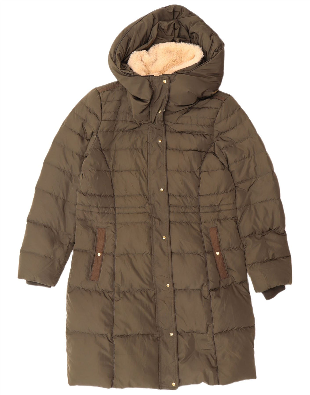 Vero Moda Womens Hooded Padded Coat Large Khaki Polyester Winter