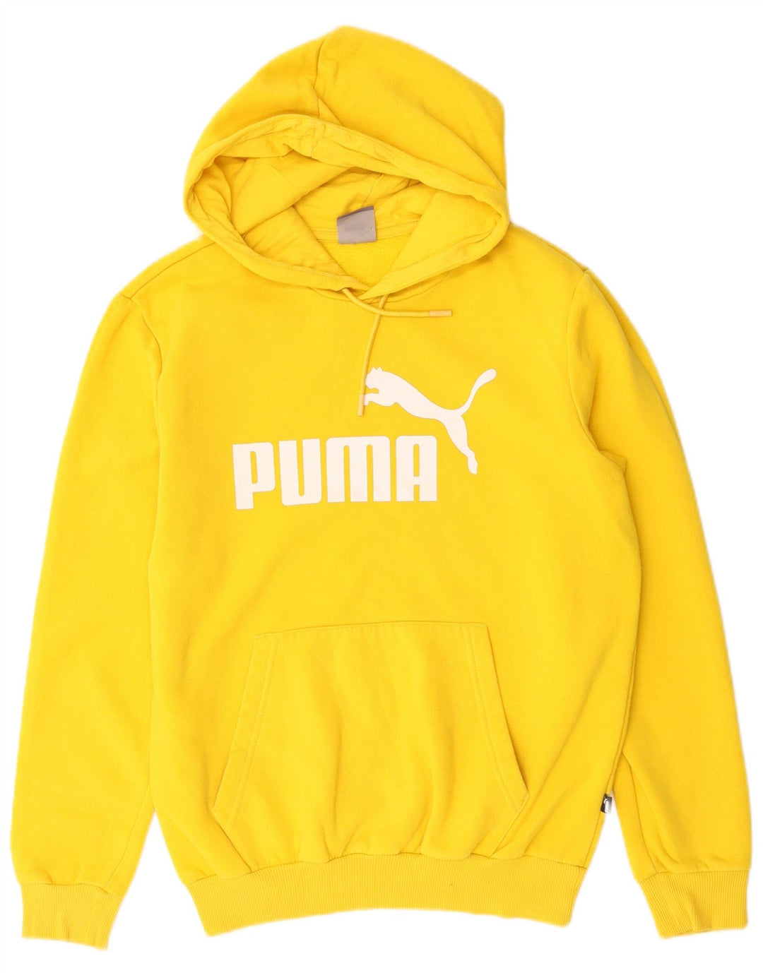 PUMA Mens Graphic Hoodie Jumper Pequeno Algodão Amarelo