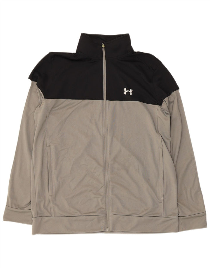 UNDER ARMOUR Jaqueta masculina de agasalho grande bloco colorido cinza