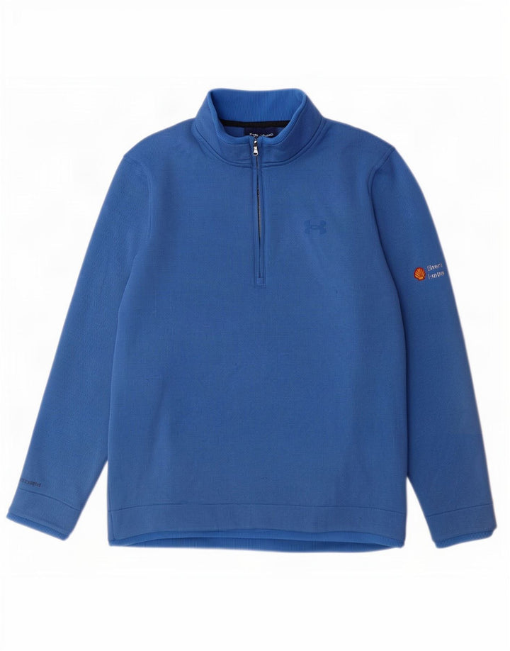 Moletom masculino Under Armour com zíper e gola em poliéster azul médio