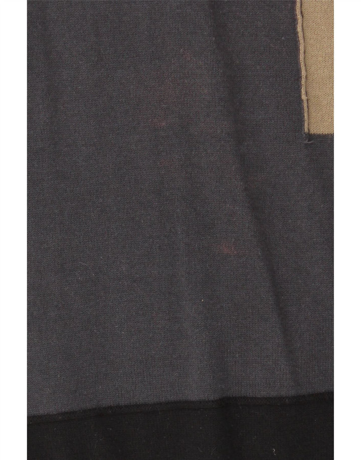 Suéter masculino Desigual com gola redonda, algodão colorblock preto médio