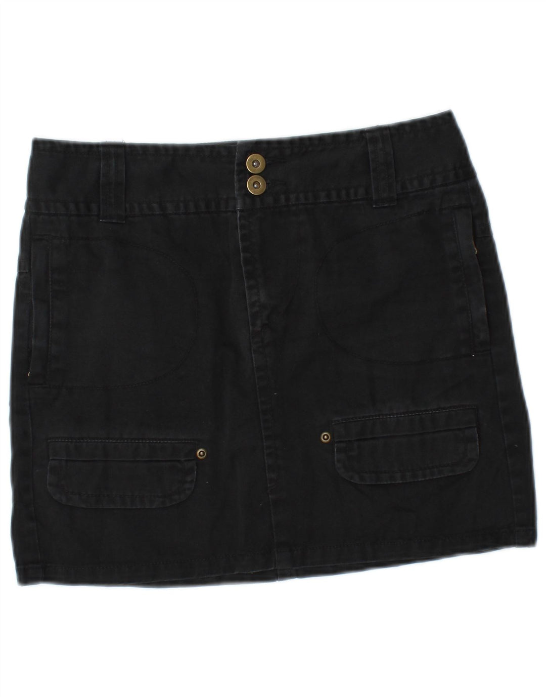 Mini saia jeans feminina BENETTON W28 médio preto