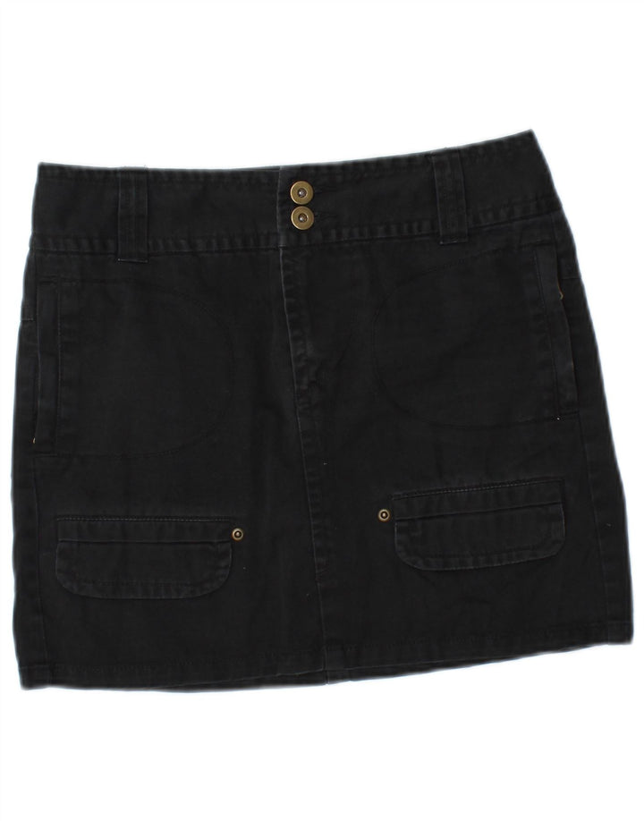 Mini saia jeans feminina BENETTON W28 médio preto