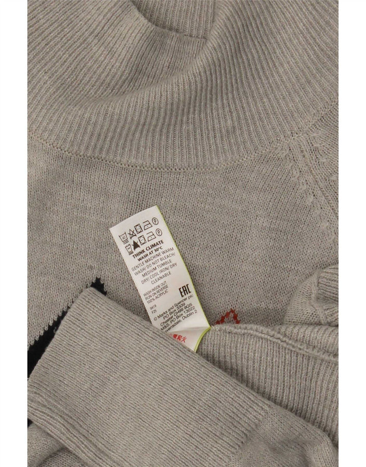Suéter feminino Marks & Spencer com gola tartaruga Reino Unido 6 XS cinza