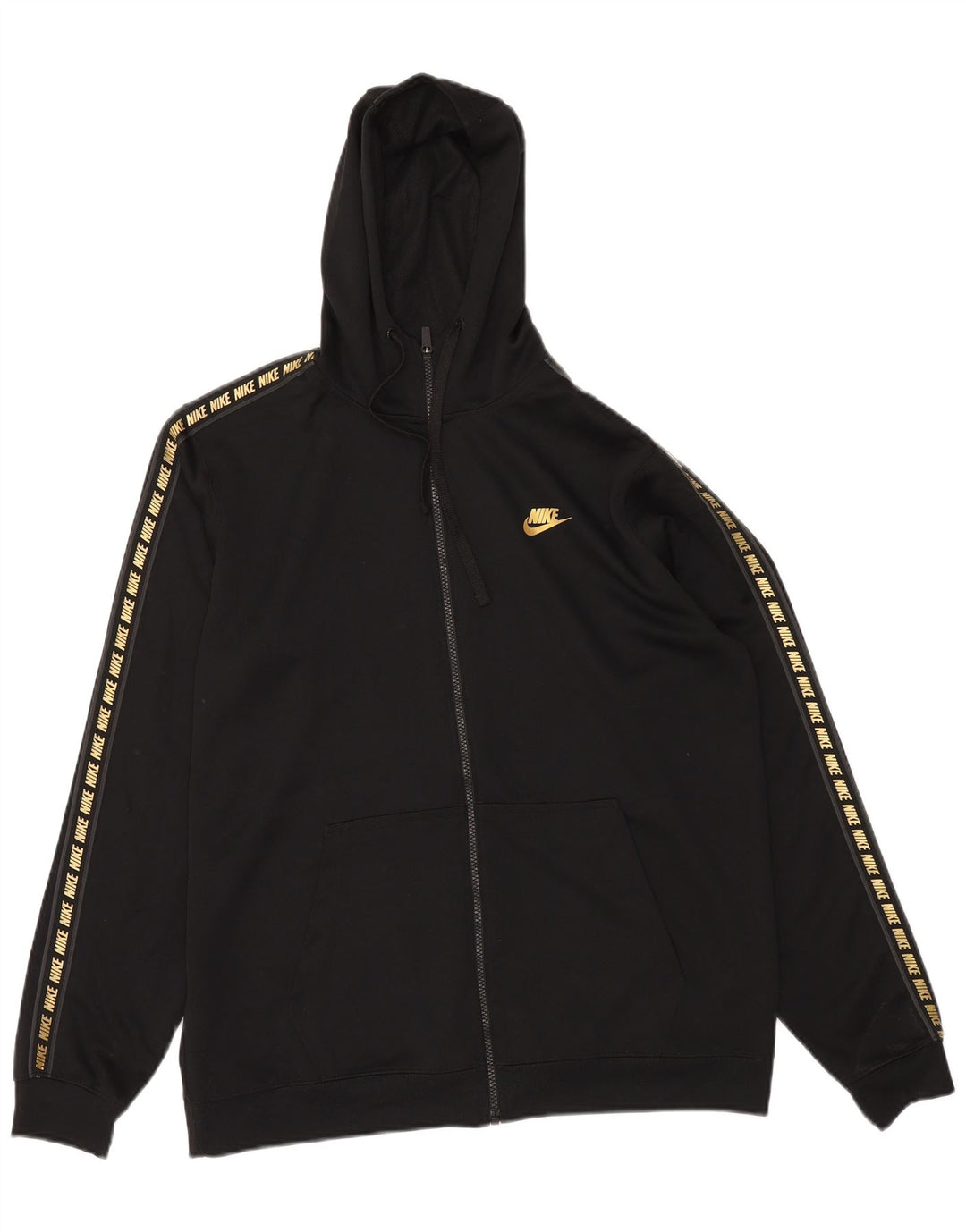 Suéter masculino Nike Graphic Zip com capuz grande poliéster preto