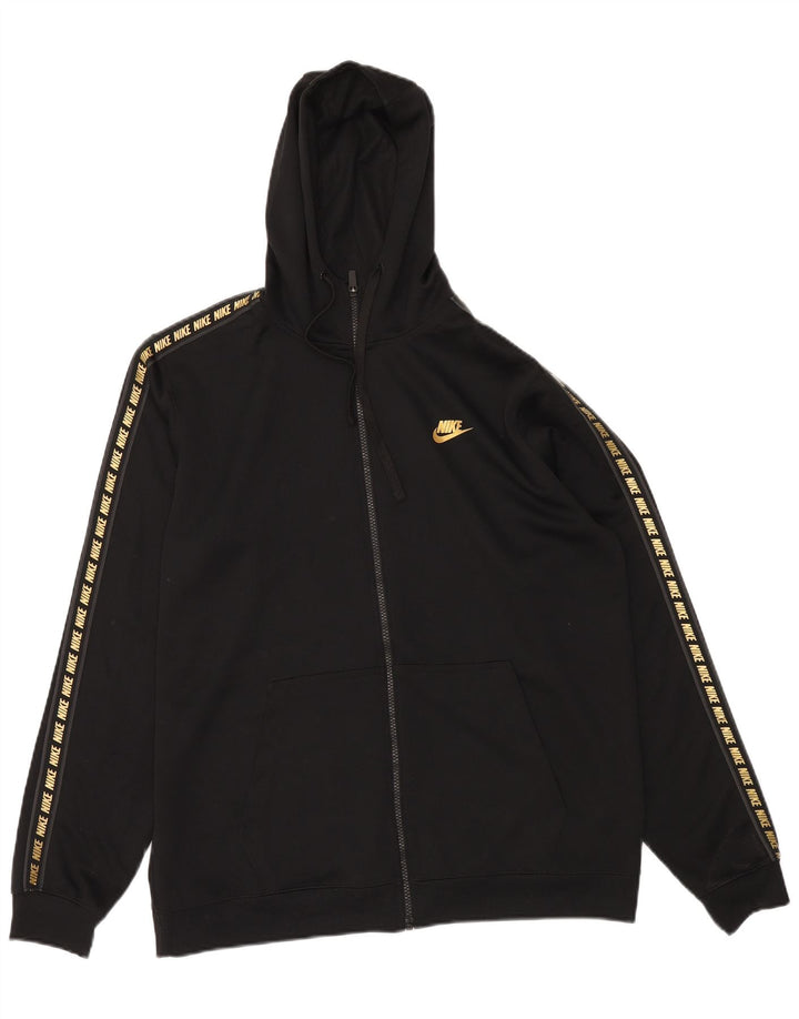 Suéter masculino Nike Graphic Zip com capuz grande poliéster preto