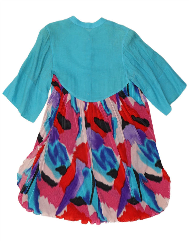 Marisa Padovan Vestido de praia feminino tamanho único azul tie-dye linho