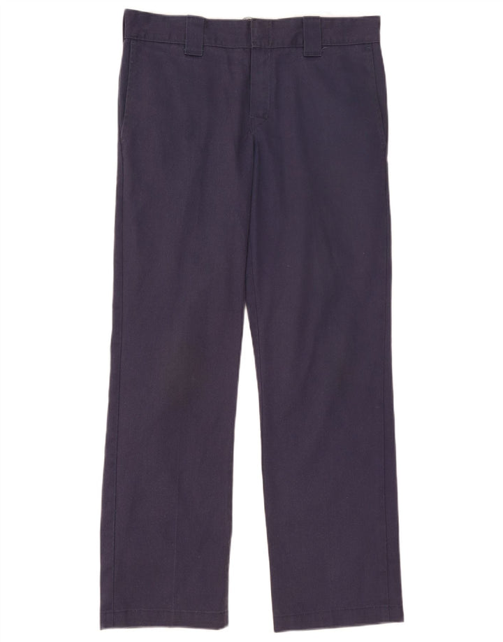 Calças Chino retas masculinas Dickies W32 L32 poliéster azul marinho