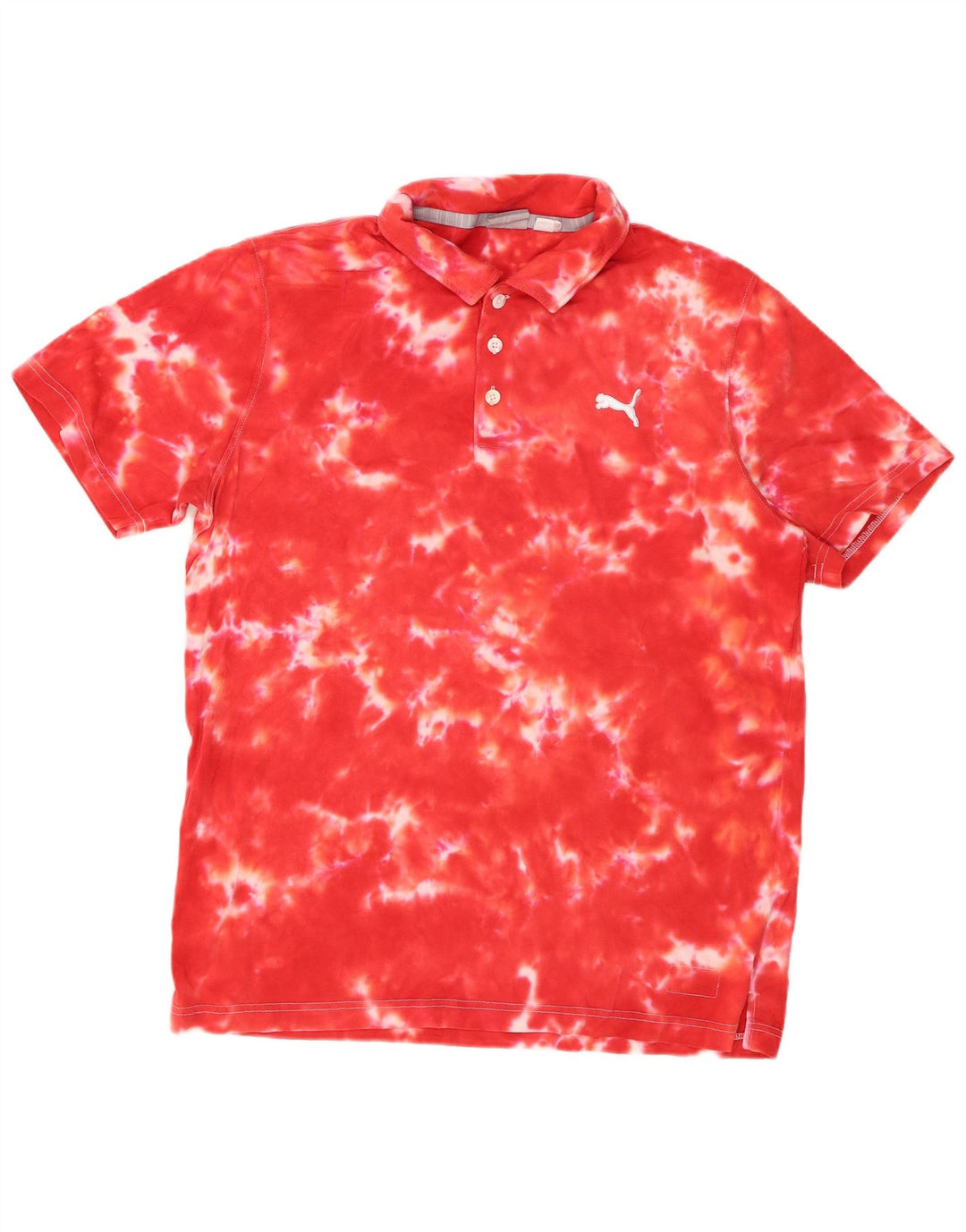 Camisa polo masculina PUMA grande vermelha tie-dye