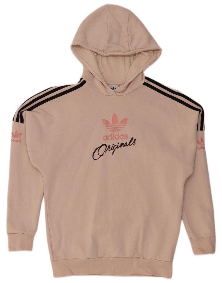 ADIDAS Meninas Graphic Hoodie Jumper 13-14 Anos Rosa Algodão